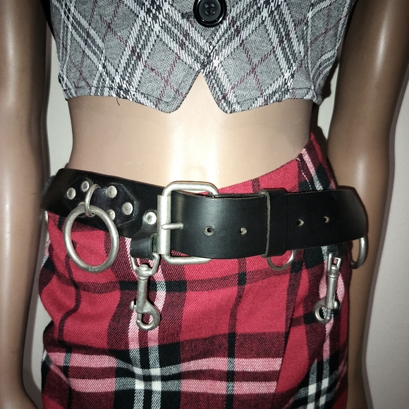 SOLD Premium Leather O Ring Bondage Punk Goth Metal Thrash Belt Sz 36. Unisex - Picture 1 of 15